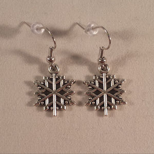 Silver Snowflake Dangle Earrings Women's Party Gift